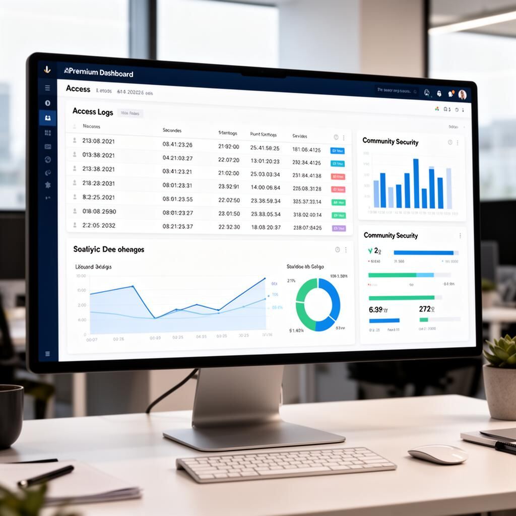 Access analytics dashboard showing entry logs and community security trends